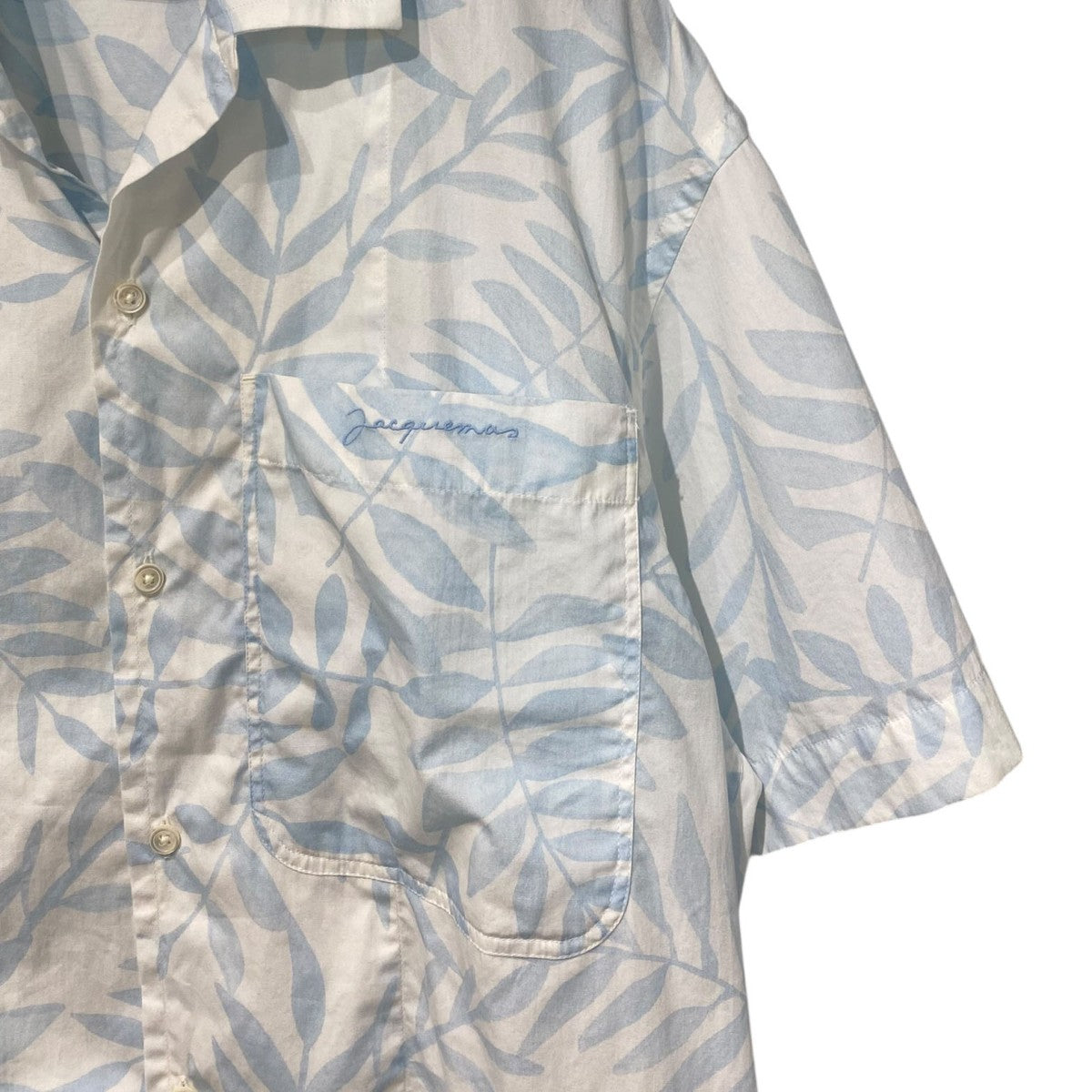 JACQUEMUS 21SSLa Chemise Jean Print Blue Leaves総柄半袖シャツ 古着・中古-5枚目のアイテム画像