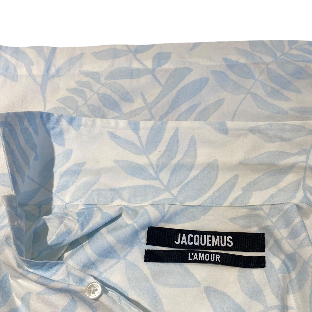 JACQUEMUS 21SSLa Chemise Jean Print Blue Leaves総柄半袖シャツ 古着・中古-7枚目のアイテム画像