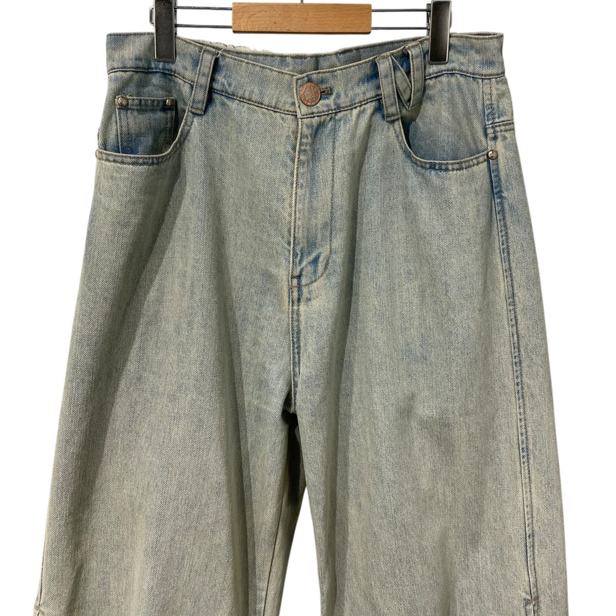 NULLUS 25SSWashed Selvedge DenimウォッシュドVINTAGE加工ワイドデニムパンツ 古着・中古-4枚目のアイテム画像