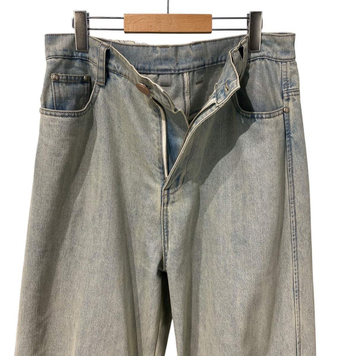 NULLUS 25SSWashed Selvedge DenimウォッシュドVINTAGE加工ワイドデニムパンツ 古着・中古-6枚目のアイテム画像
