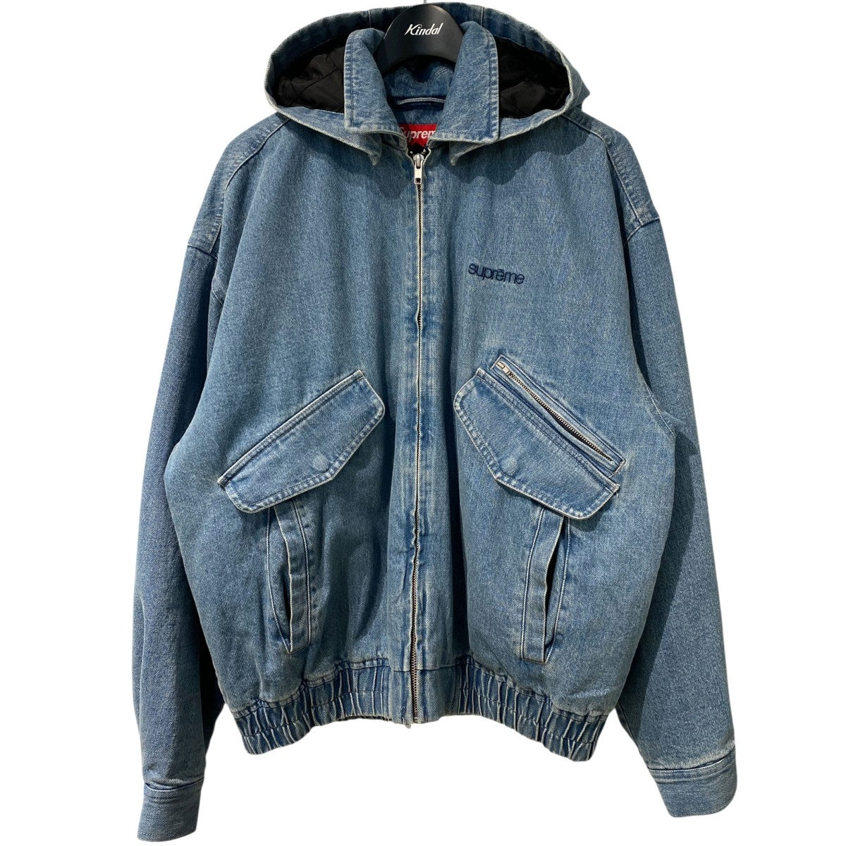Supreme 25FWHooded Utility Jacket Denimフード取り外し可能USED加工クラシックロゴデニムジャケット 古着・中古-1枚目のアイテム画像
