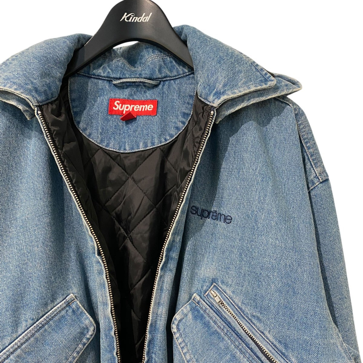 Supreme 25FWHooded Utility Jacket Denimフード取り外し可能USED加工クラシックロゴデニムジャケット 古着・中古-6枚目のアイテム画像