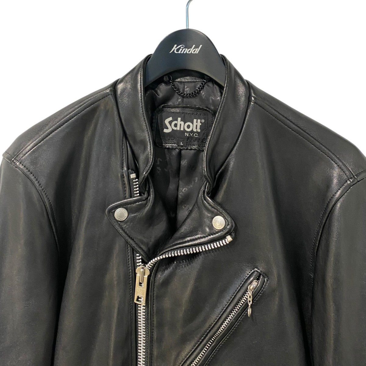 【未使用L】 SCHOTT ショット ダブルスレザージャケット 羊革 ラム Schott N.Y.C（ショット） Schott ラムレザー ダブル ライダース