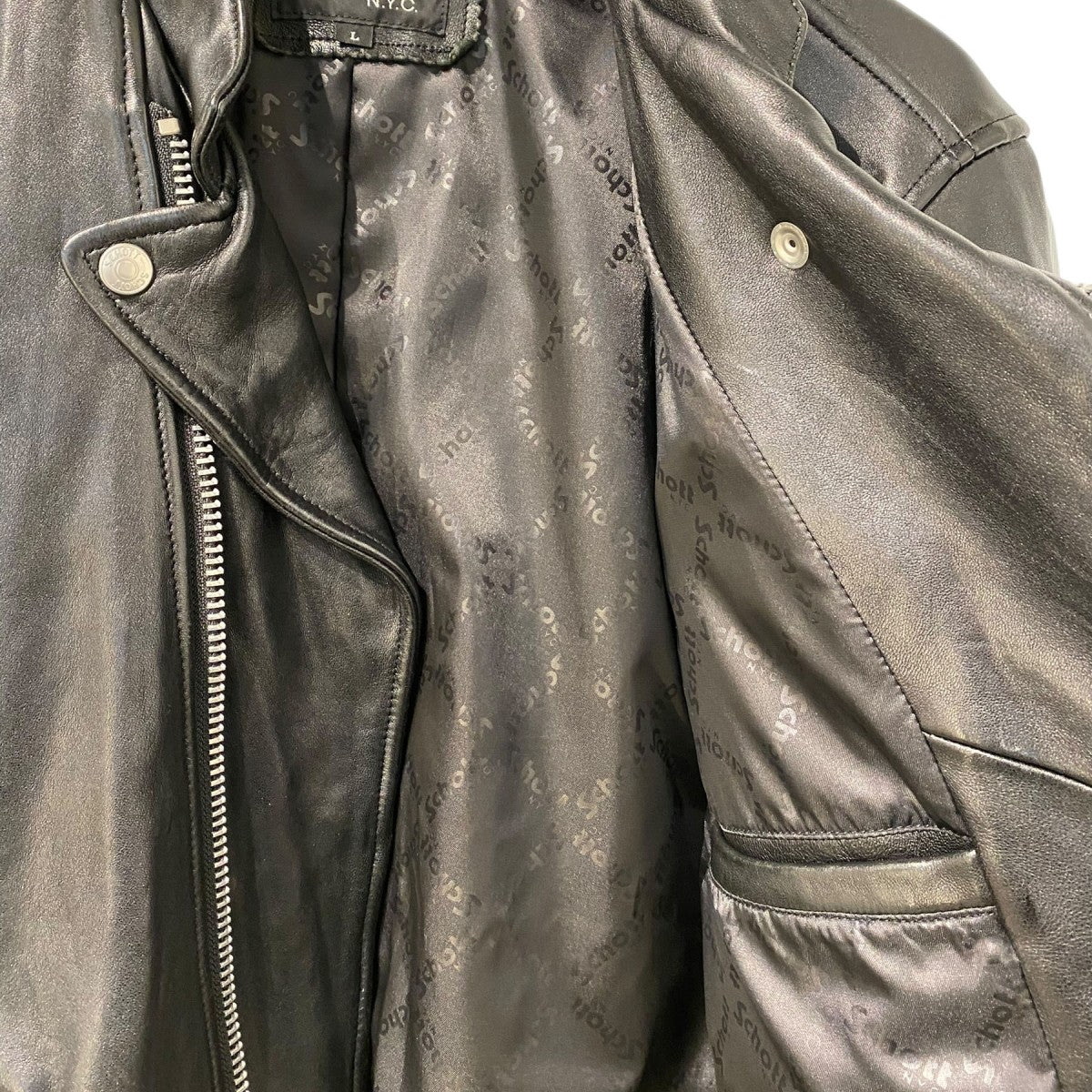 Schott(ショット) Lamb Leather Double Breast Ridersラムレザーダブル