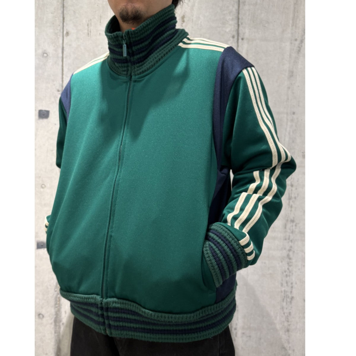 WALES BONNER×adidas 20AWTrack Jacketニット切替トラックジャケットGL5184 古着・中古-2枚目のアイテム画像
