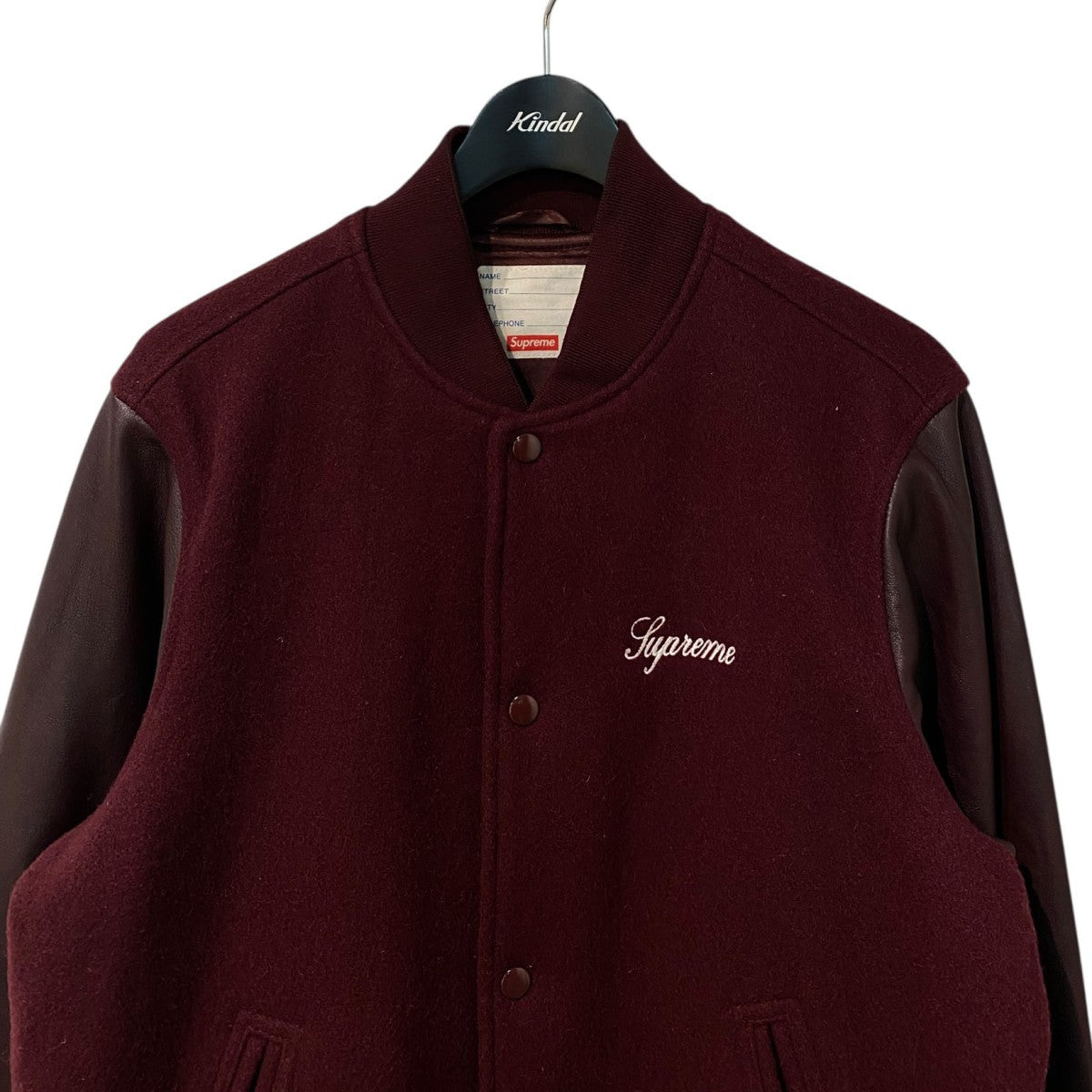 Supreme 15FWWool Varsity Crew Jacketスタジャンレザー切替ジャケット 古着・中古-3枚目のアイテム画像