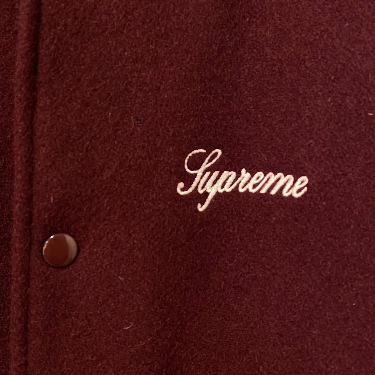 Supreme 15FWWool Varsity Crew Jacketスタジャンレザー切替ジャケット 古着・中古-4枚目のアイテム画像