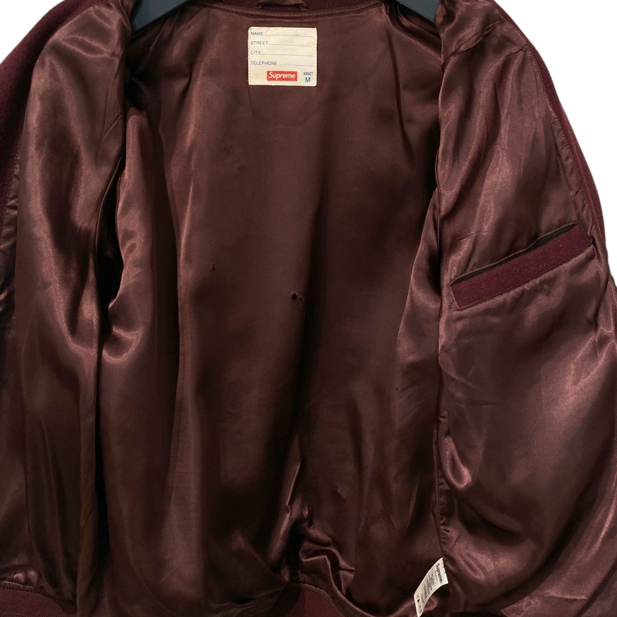 Supreme 15FWWool Varsity Crew Jacketスタジャンレザー切替ジャケット 古着・中古-6枚目のアイテム画像