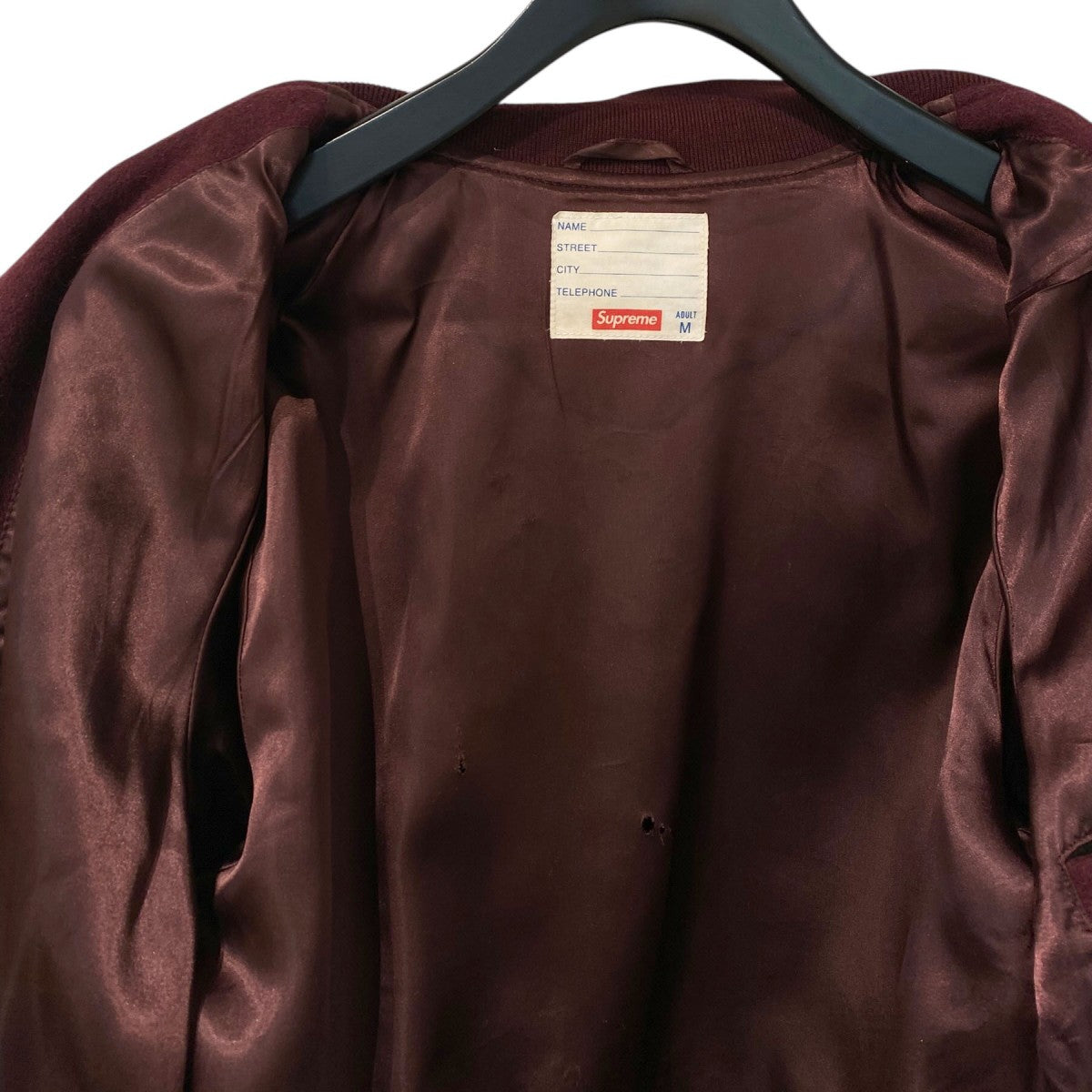 Supreme 15FWWool Varsity Crew Jacketスタジャンレザー切替ジャケット 古着・中古-8枚目のアイテム画像