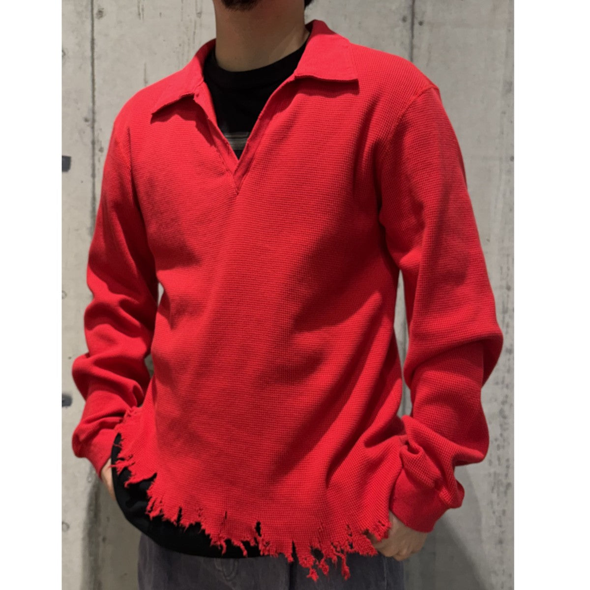 lamrof 26SSThermal Aging Poloサーマルエージング加工ポロシャツ 古着・中古-2枚目のアイテム画像