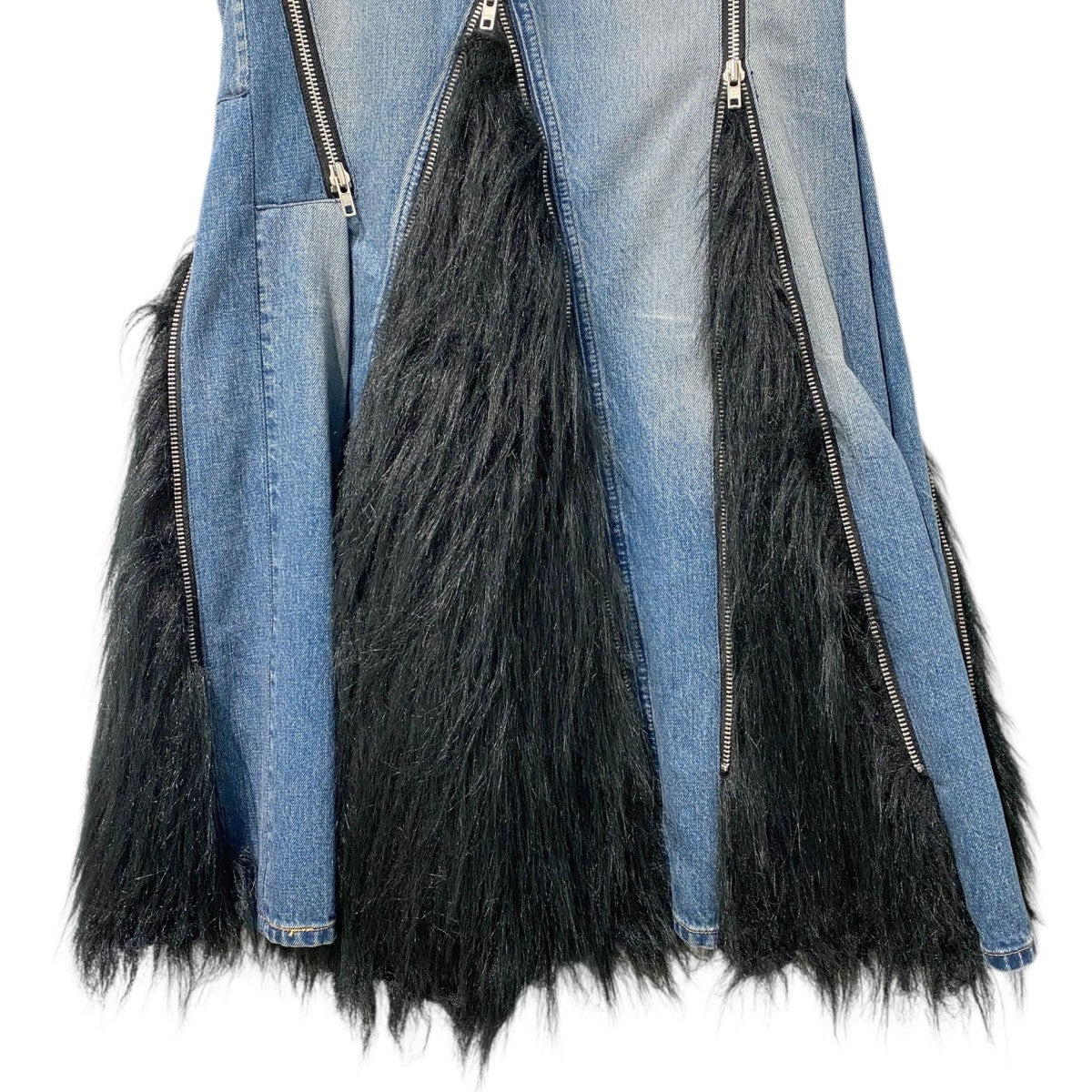 JUNYA WATANABE COMME des GARCONS×LEVI’S 25AWLevis Denim×Fur SkirtファーZIPロングデニムスカートJP-S201 古着・中古-4枚目のアイテム画像