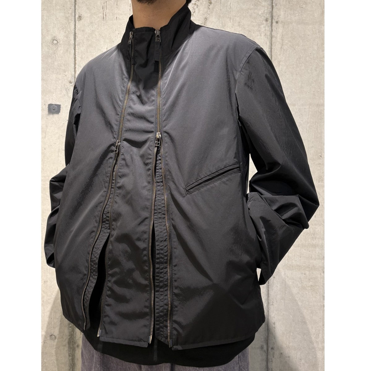 UJOH HOMME×STUDIOUS 別注DOUBLE ZIP BLOUSONダブルZIPナイロンジャケット 古着・中古-3枚目のアイテム画像