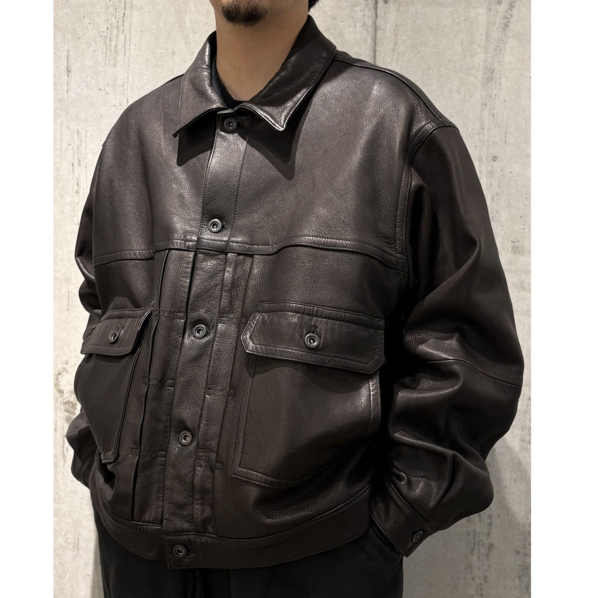 A LEATHER×Adam et Rope 25AW限定20着Cervus Nippon Trucker Jacket