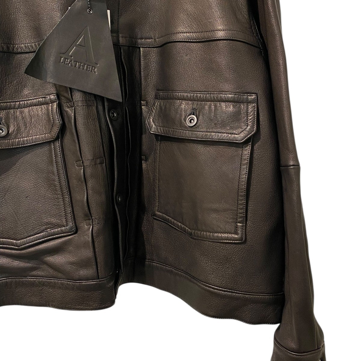 A LEATHER×Adam et Rope 25AW限定20着Cervus Nippon Trucker Jacketトラッカーレザージャケット 古着・中古-5枚目のアイテム画像