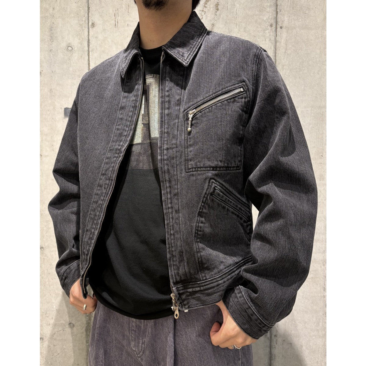 Tonywack 26SSCORD TWILL DENIM ZIPPERED JACKETショートZIPデニムジャケットブルゾン 古着・中古-2枚目のアイテム画像
