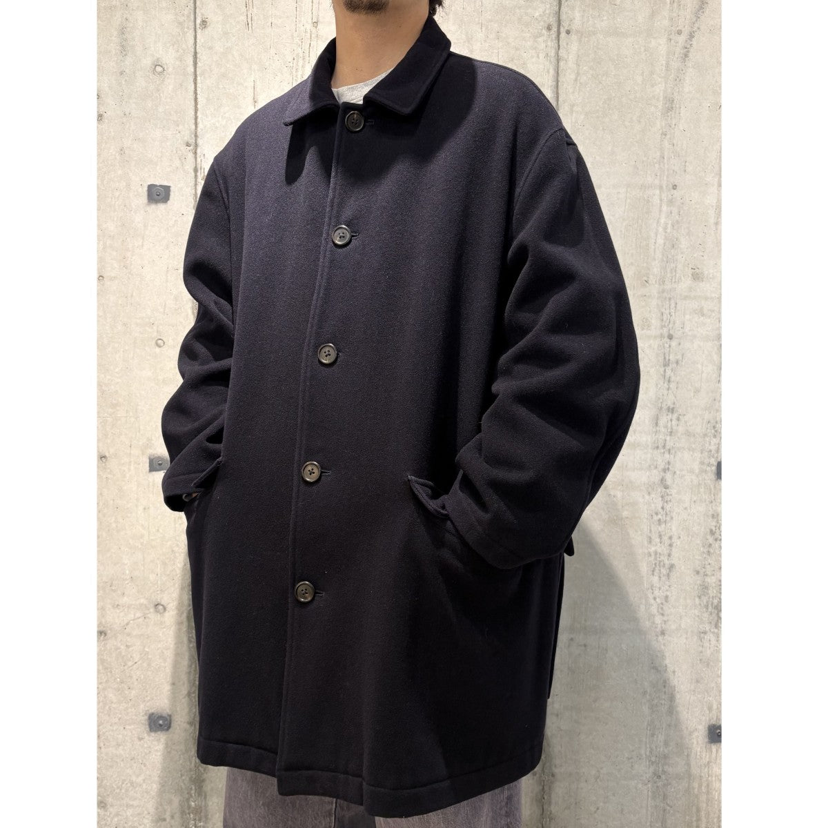 Y’S for men 1990sオーバーサイズウールメルトンコートMJ-J19-120 古着・中古-2枚目のアイテム画像