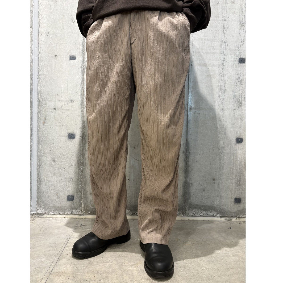 00's2002A／W PLEATS／STRAIGHTプリーツストレートスラックスパンツ