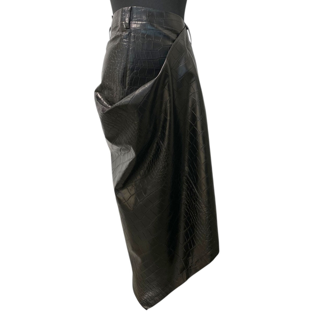 JUNYA WATANABE COMME des GARCONS 25AWCrocodile-Effect Asymmetric Skirtクロコダイル型押しアシンメトリースカートJP-S005 古着・中古-2枚目のアイテム画像