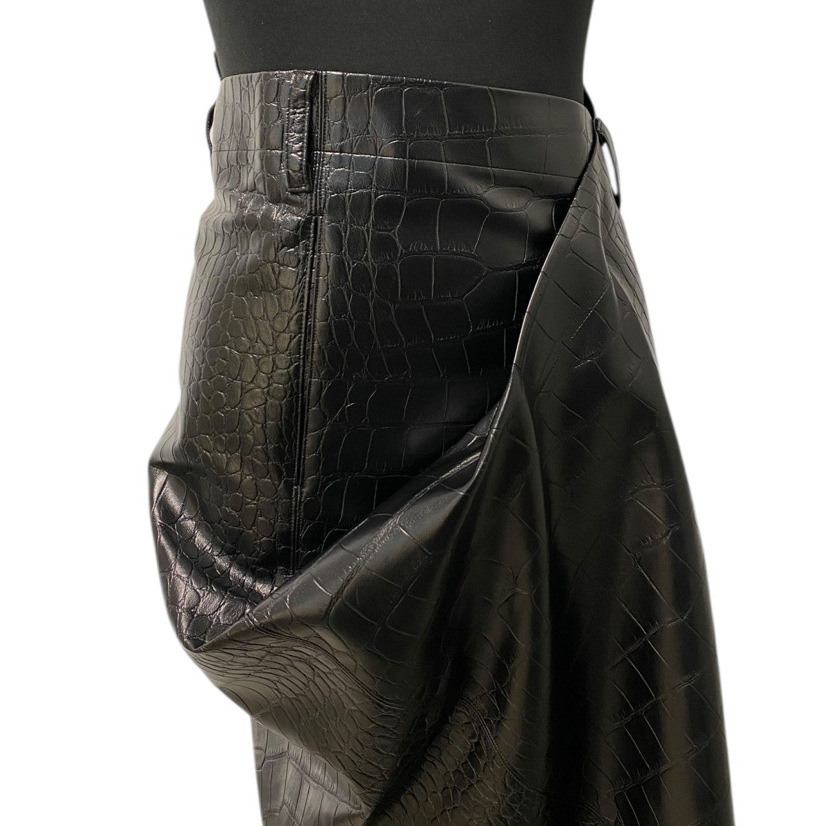 JUNYA WATANABE COMME des GARCONS 25AWCrocodile-Effect Asymmetric Skirtクロコダイル型押しアシンメトリースカートJP-S005 古着・中古-3枚目のアイテム画像