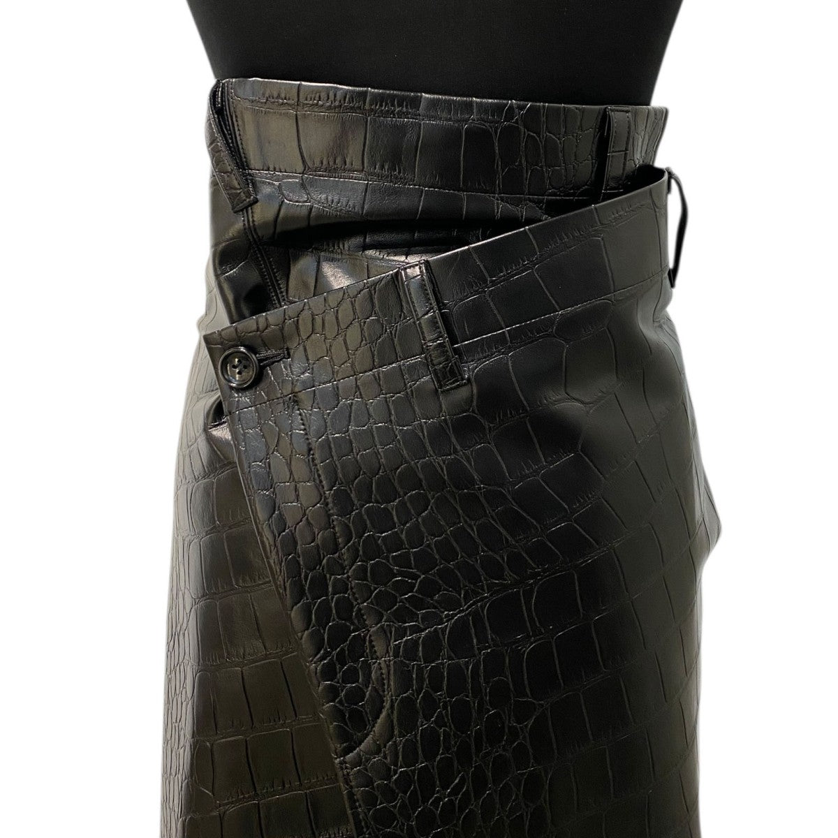 JUNYA WATANABE COMME des GARCONS 25AWCrocodile-Effect Asymmetric Skirtクロコダイル型押しアシンメトリースカートJP-S005 古着・中古-5枚目のアイテム画像