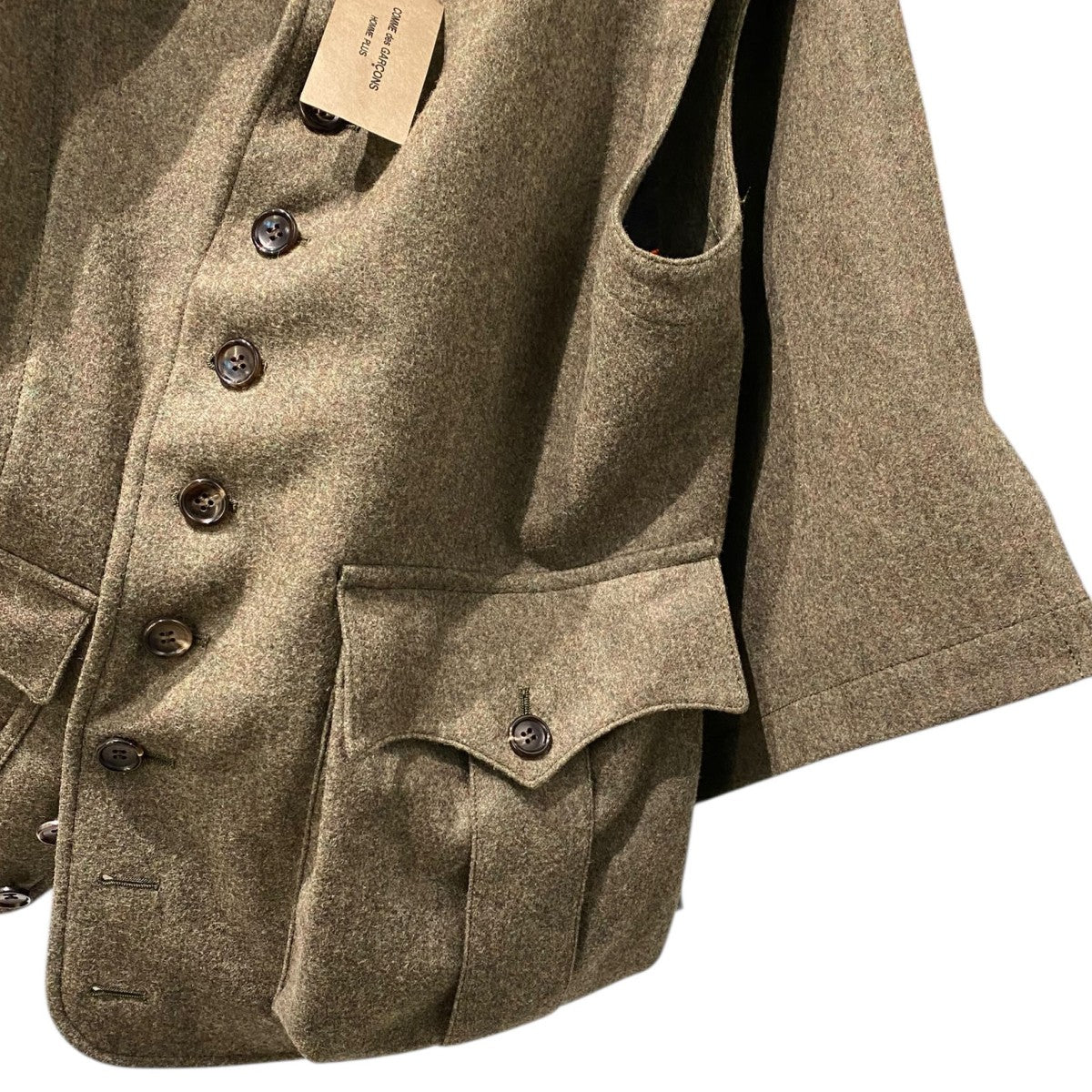 COMME des GARCONS HOMME PLUS 25AW花柄刺繍×ウールドッキング巻きベストPP-V003 古着・中古-6枚目のアイテム画像