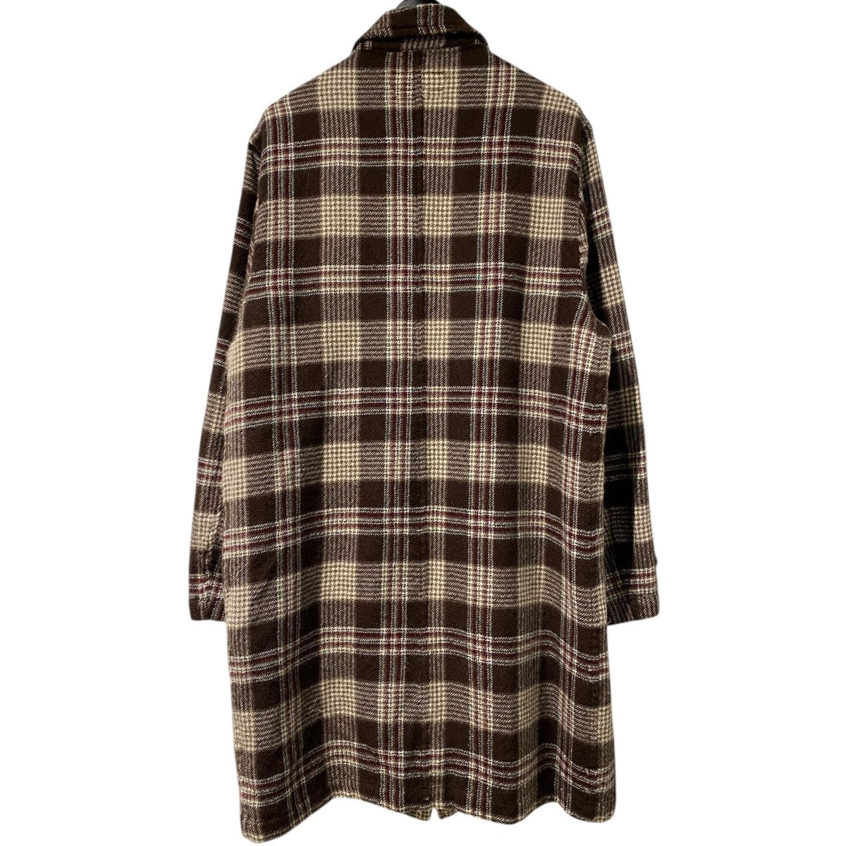 COMME des GARCONS SHIRT 01AWウール縮絨チェックコート 古着・中古-3枚目のアイテム画像