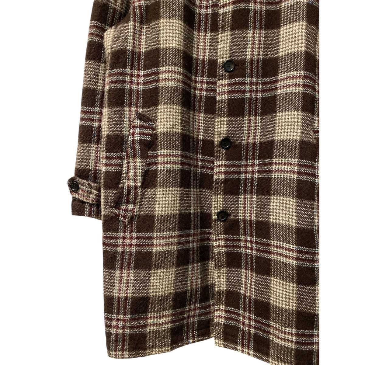COMME des GARCONS SHIRT 01AWウール縮絨チェックコート 古着・中古-5枚目のアイテム画像