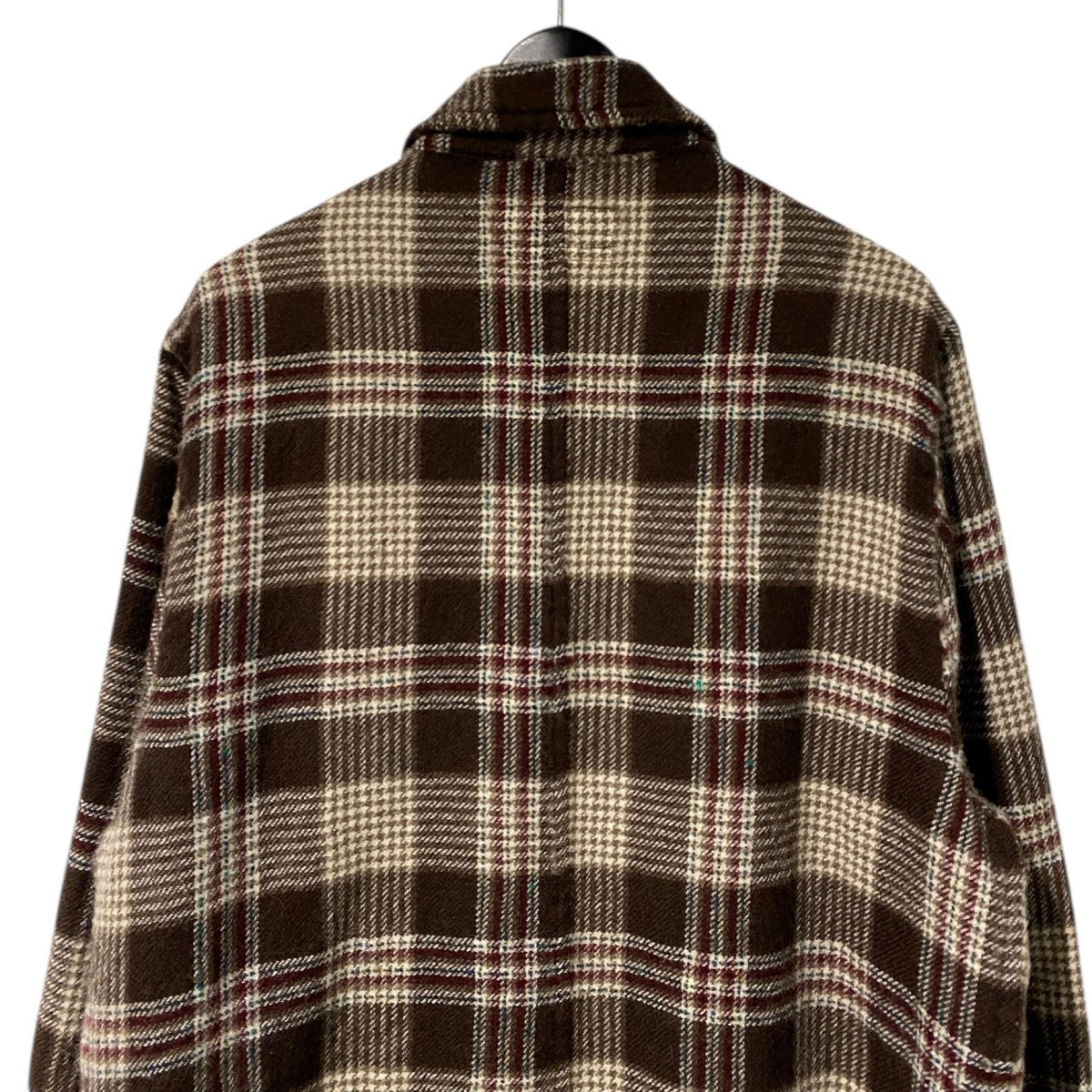 COMME des GARCONS SHIRT 01AWウール縮絨チェックコート 古着・中古-7枚目のアイテム画像