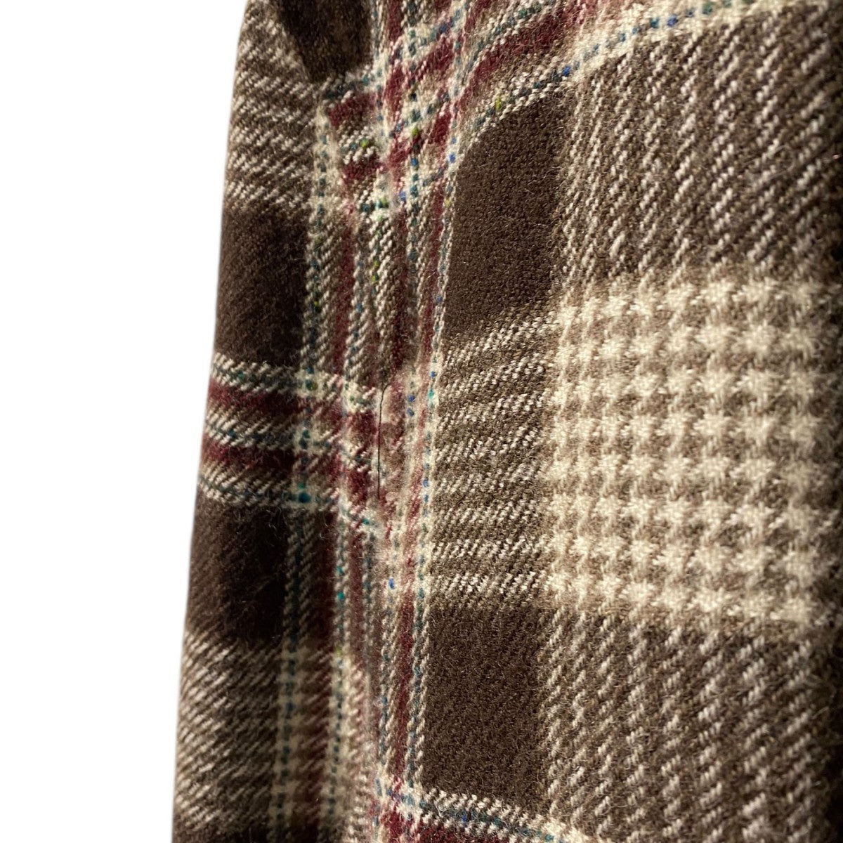COMME des GARCONS SHIRT 01AWウール縮絨チェックコート 古着・中古-8枚目のアイテム画像