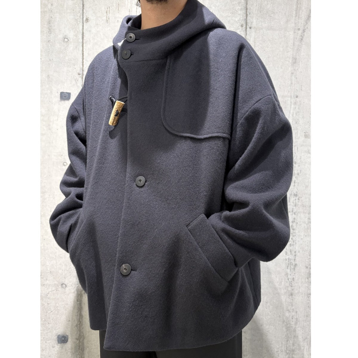 Dulcamara 23AWラムビーバーダッフルCT ウールショートオーバーサイズコート 古着・中古-2枚目のアイテム画像