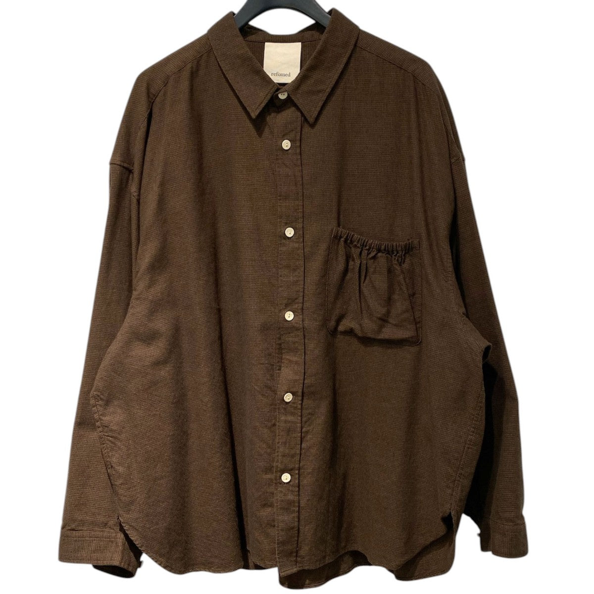 refomed Wrist Patch Wide Shirt／Checkオーバーサイズチェックシャツ 古着・中古-1枚目のアイテム画像