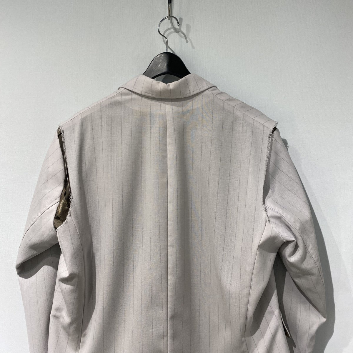 Maison MIHARA YASUHIRO 25AWドライウールジャケット デストロイカットオフ加工ストライプオーバーサイズK14JK421 古着・中古-7枚目のアイテム画像