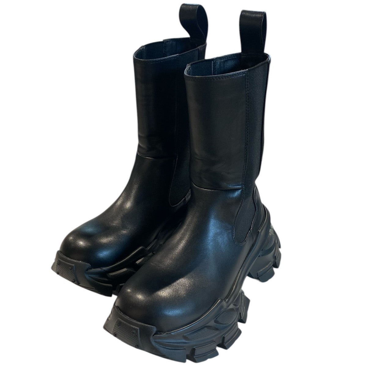 STUDIOUS 25AWTrack Sole Short Boots 合皮フェイクレザーサイドゴアブーツ 古着・中古-1枚目のアイテム画像