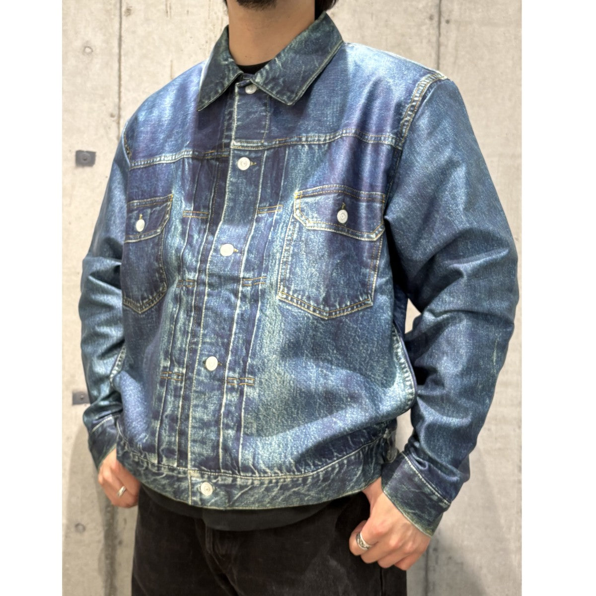 TOLQ Archives×藤原裕(BerBerJin) Trompe L’oeil Printed Jacket 1950 Type-2 T-Back 2nd転写ジャケットTA-2004 古着・中古-2枚目のアイテム画像