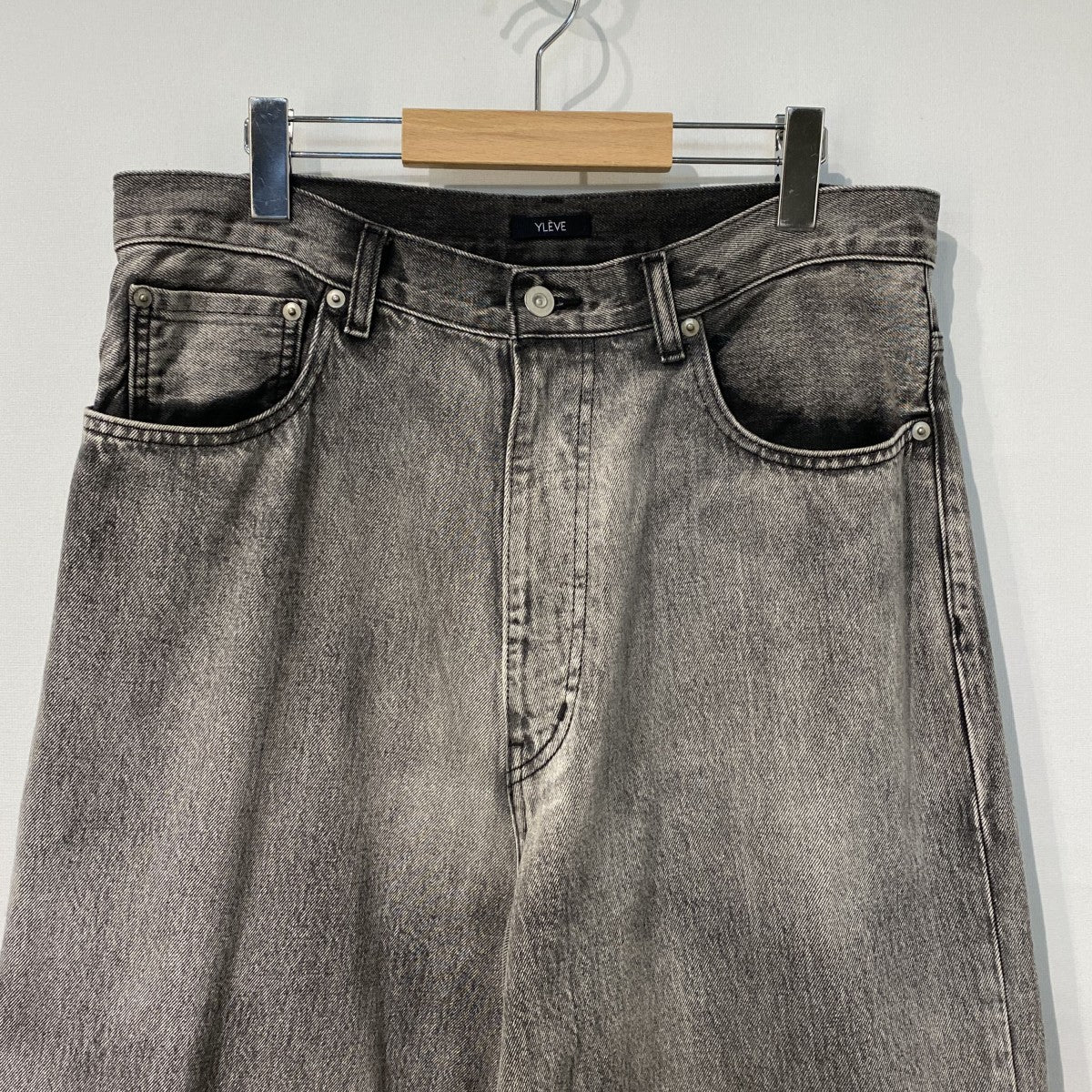 YLEVE 13．5oz DENIM BAGGY FADE USED加工バギーワイドデニムパンツ 古着・中古-4枚目のアイテム画像