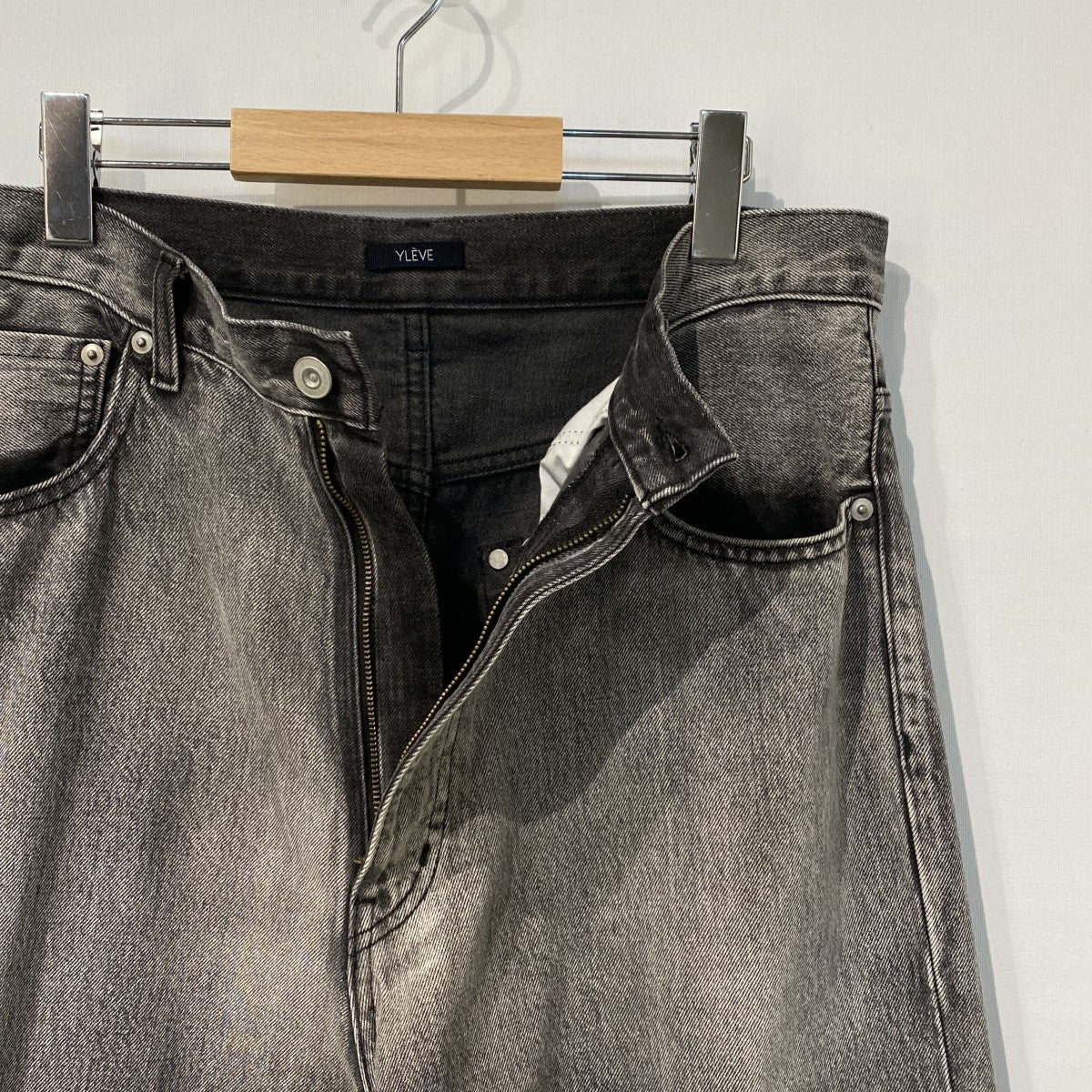 YLEVE 13．5oz DENIM BAGGY FADE USED加工バギーワイドデニムパンツ 古着・中古-5枚目のアイテム画像