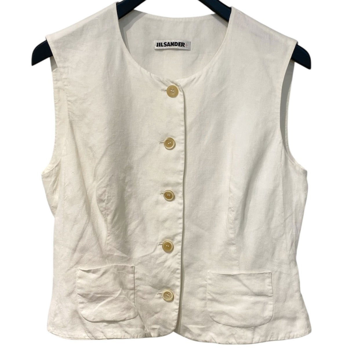 JIL SANDER+ ＋ライン初期LINEN VESTリネンベスト 古着・中古-1枚目のアイテム画像