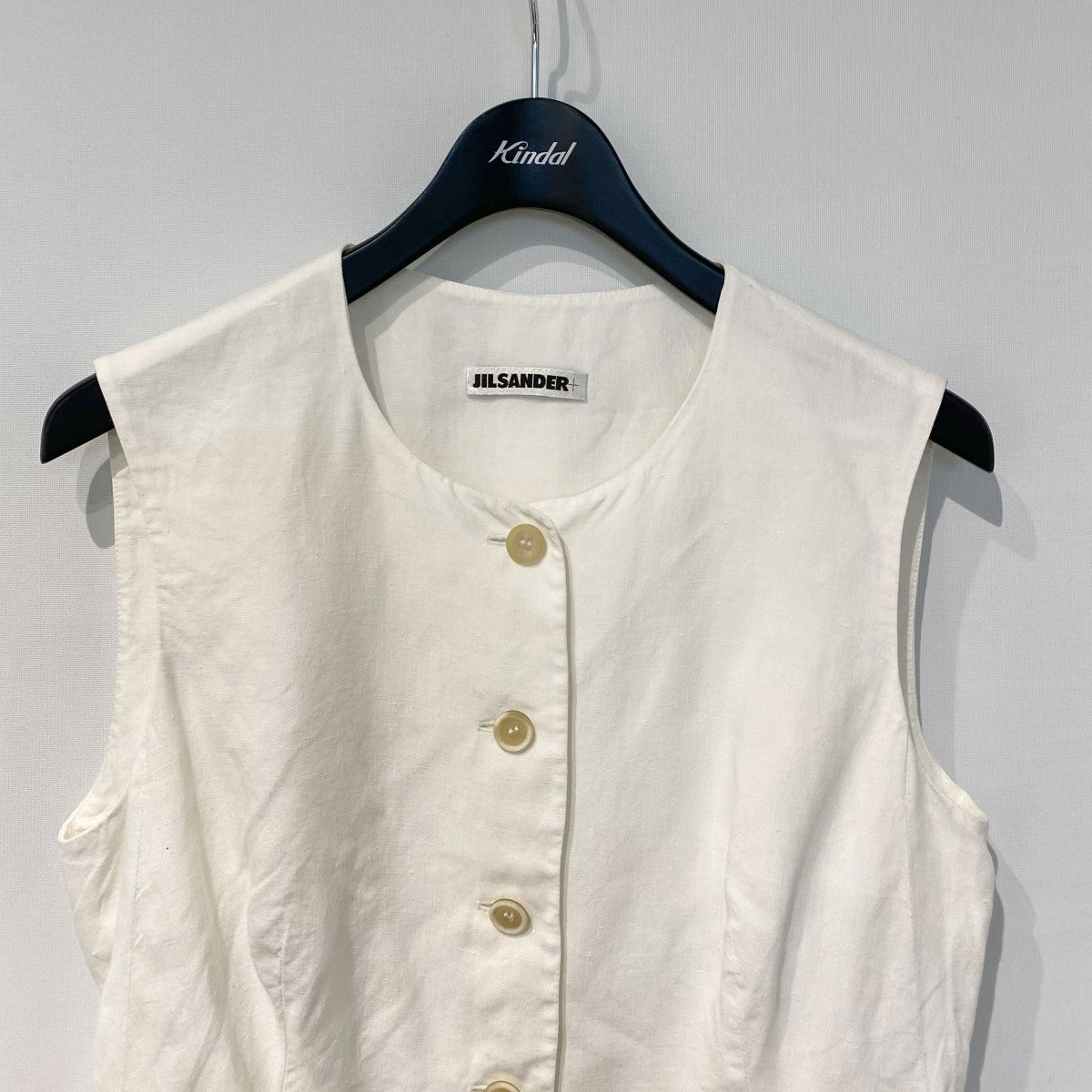 JIL SANDER+ ＋ライン初期LINEN VESTリネンベスト 古着・中古-3枚目のアイテム画像