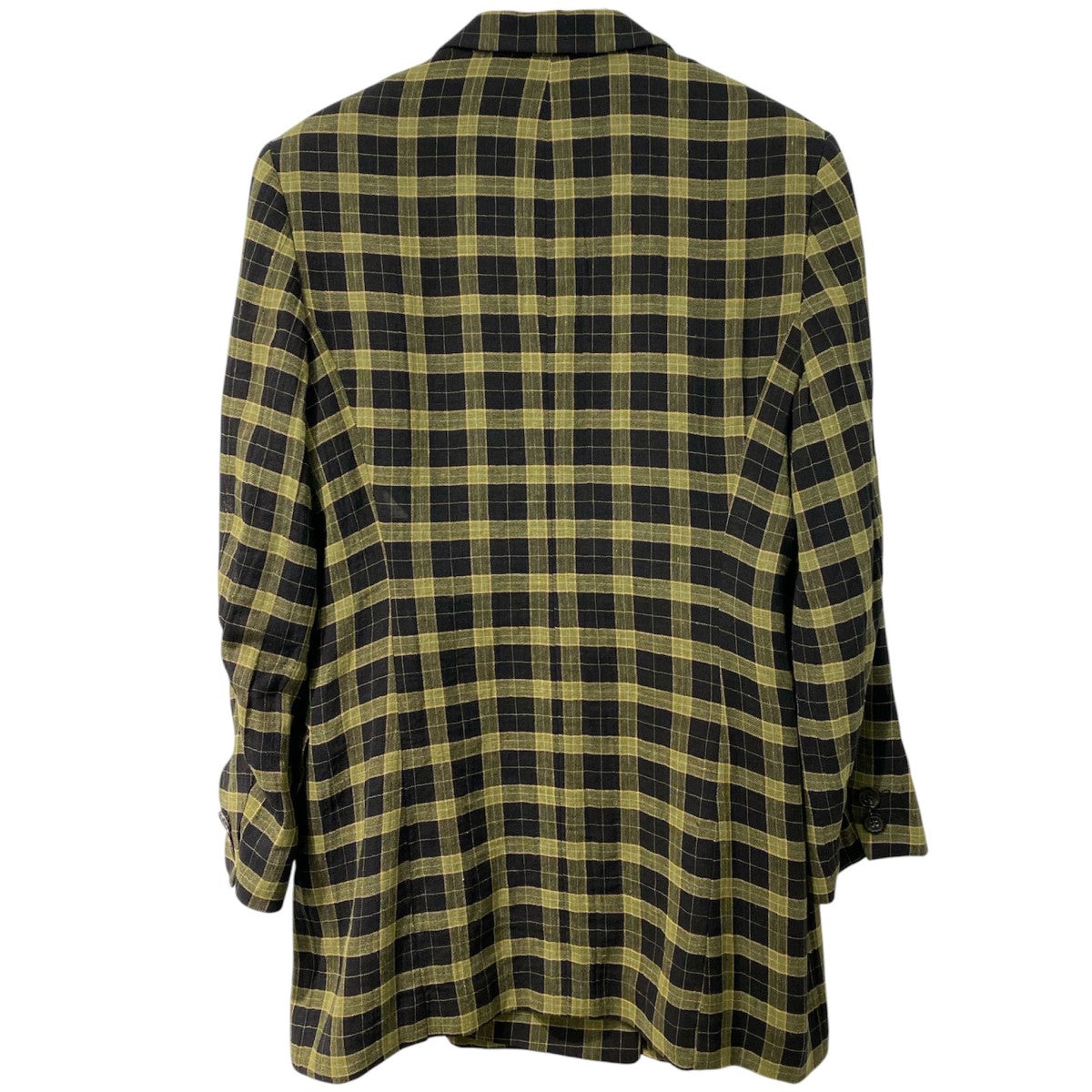 JIL SANDER+ +ライン初期 チェックリネンダブル肩パッドジャケット 古着・中古-2枚目のアイテム画像