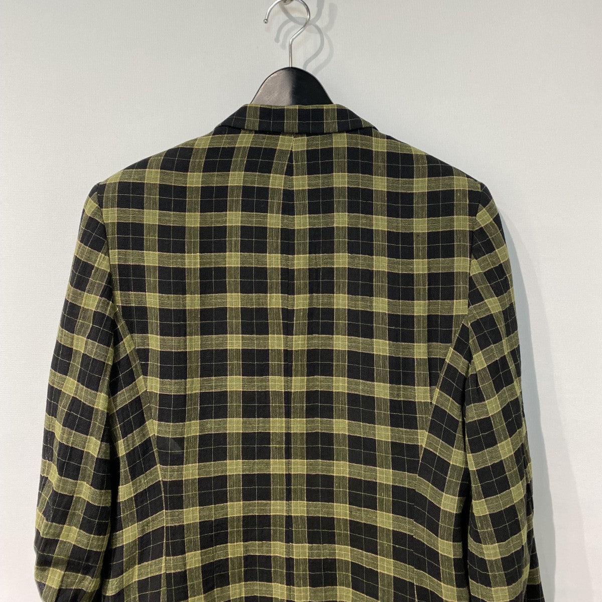 JIL SANDER+ +ライン初期 チェックリネンダブル肩パッドジャケット 古着・中古-5枚目のアイテム画像