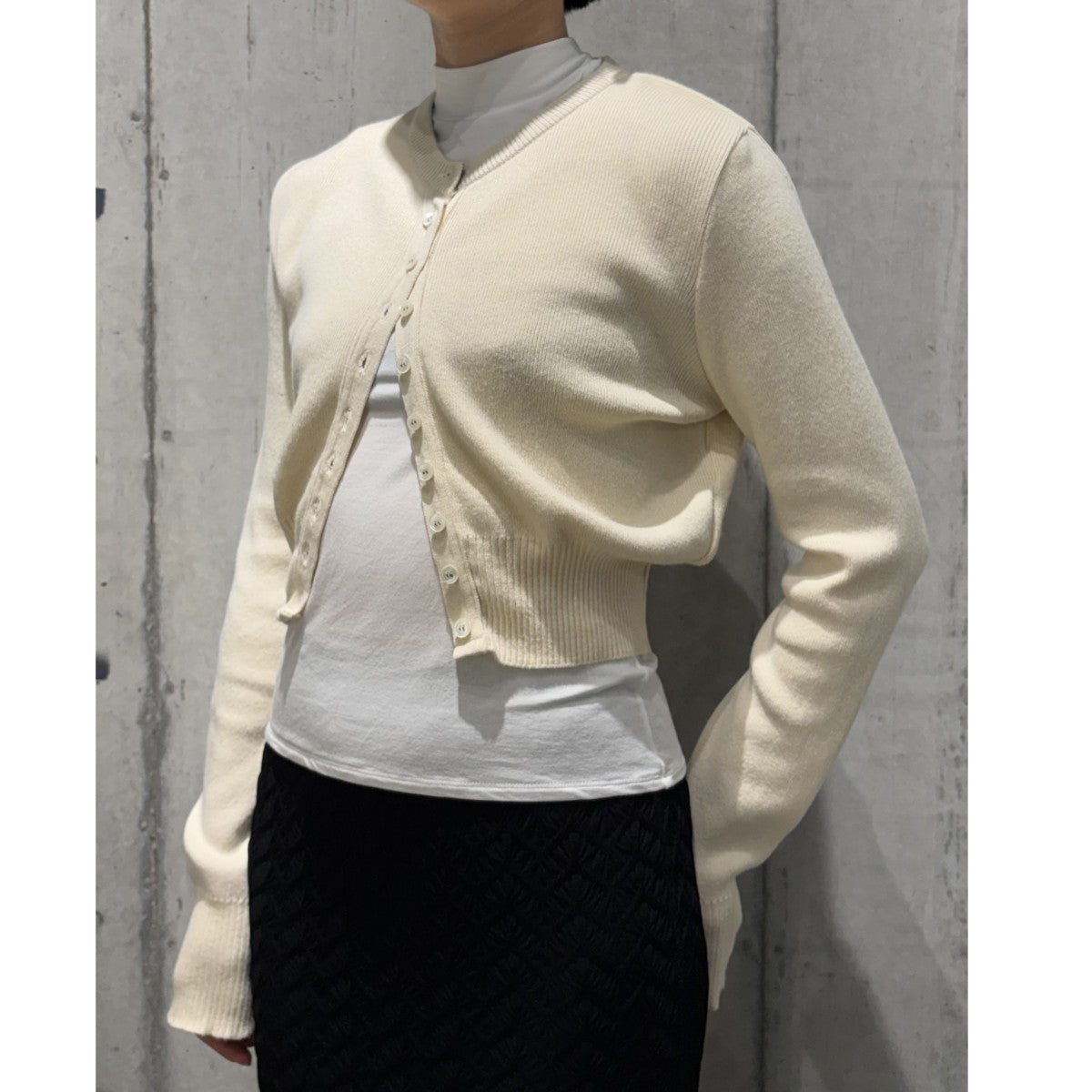 25AWコットンカシミヤクルーカーデ