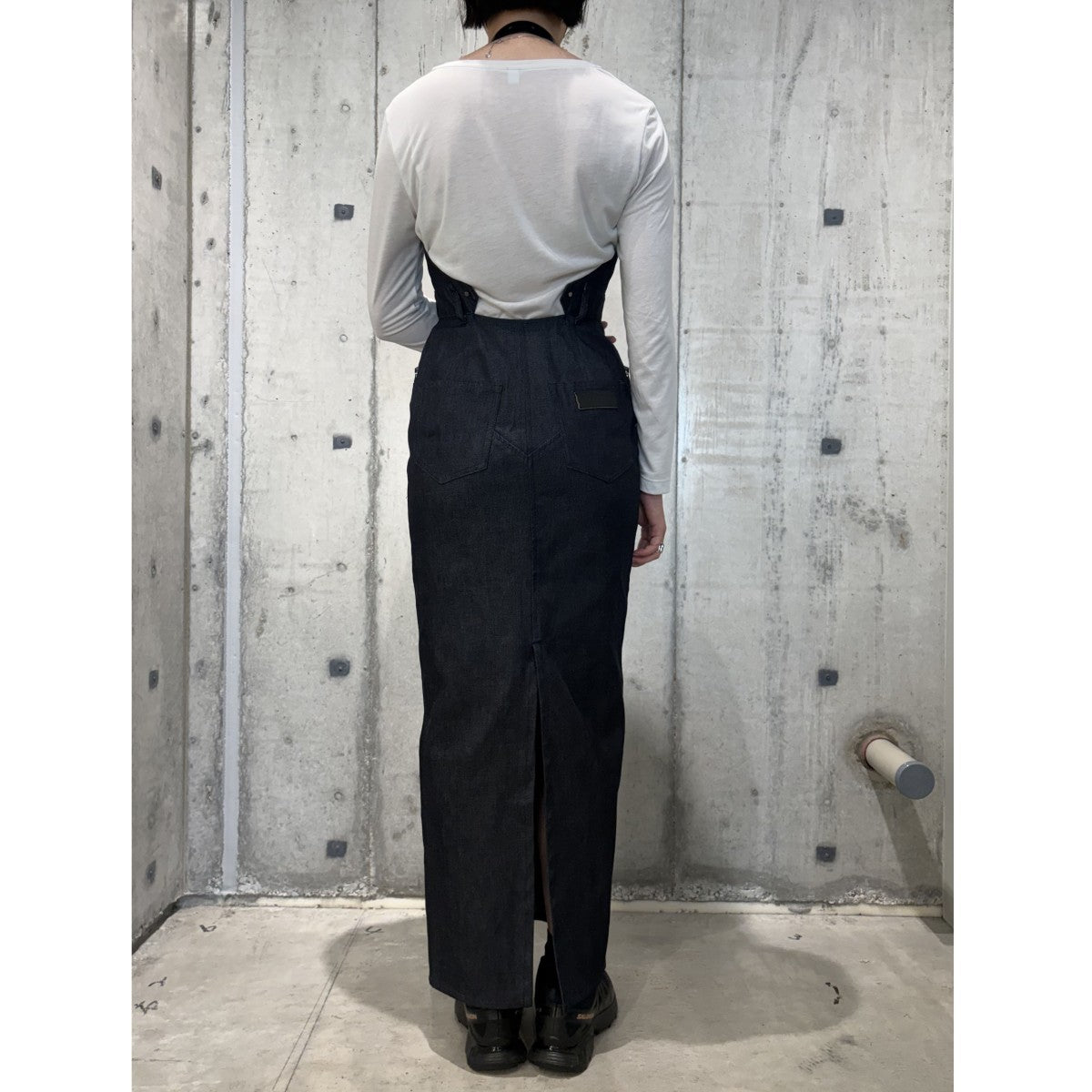 FETICO(フェティコ) Organic Cotton Denim DressデニムZIPアームレザー