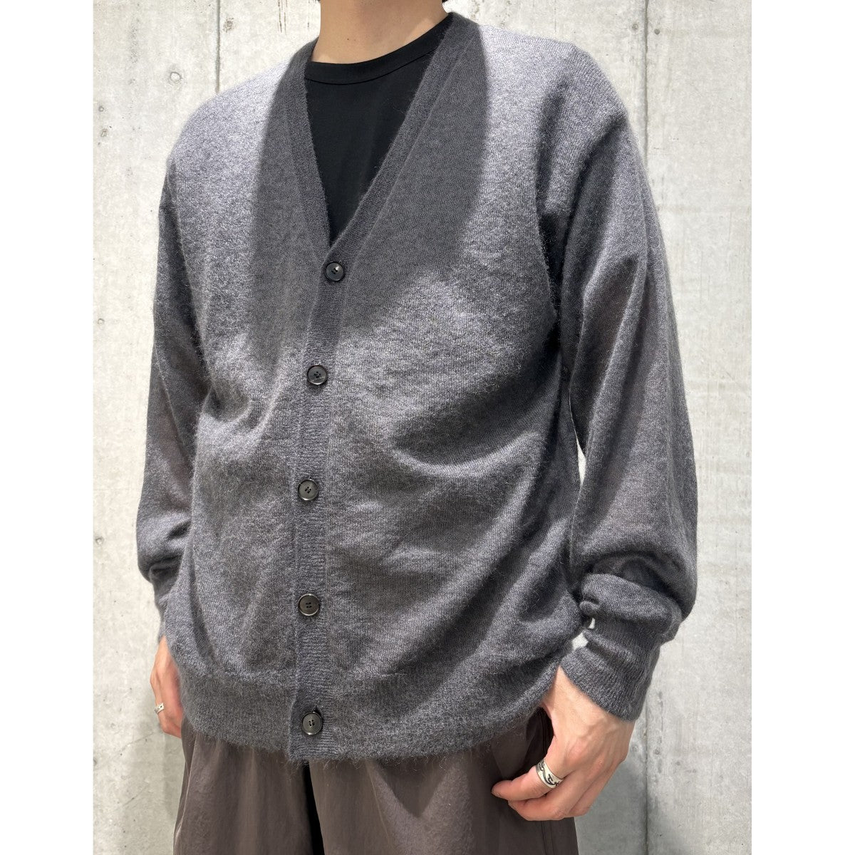 AURALEE 24SSKid Mohair Sheer Knit Cardiganモヘヤカーディガン 古着・中古-2枚目のアイテム画像