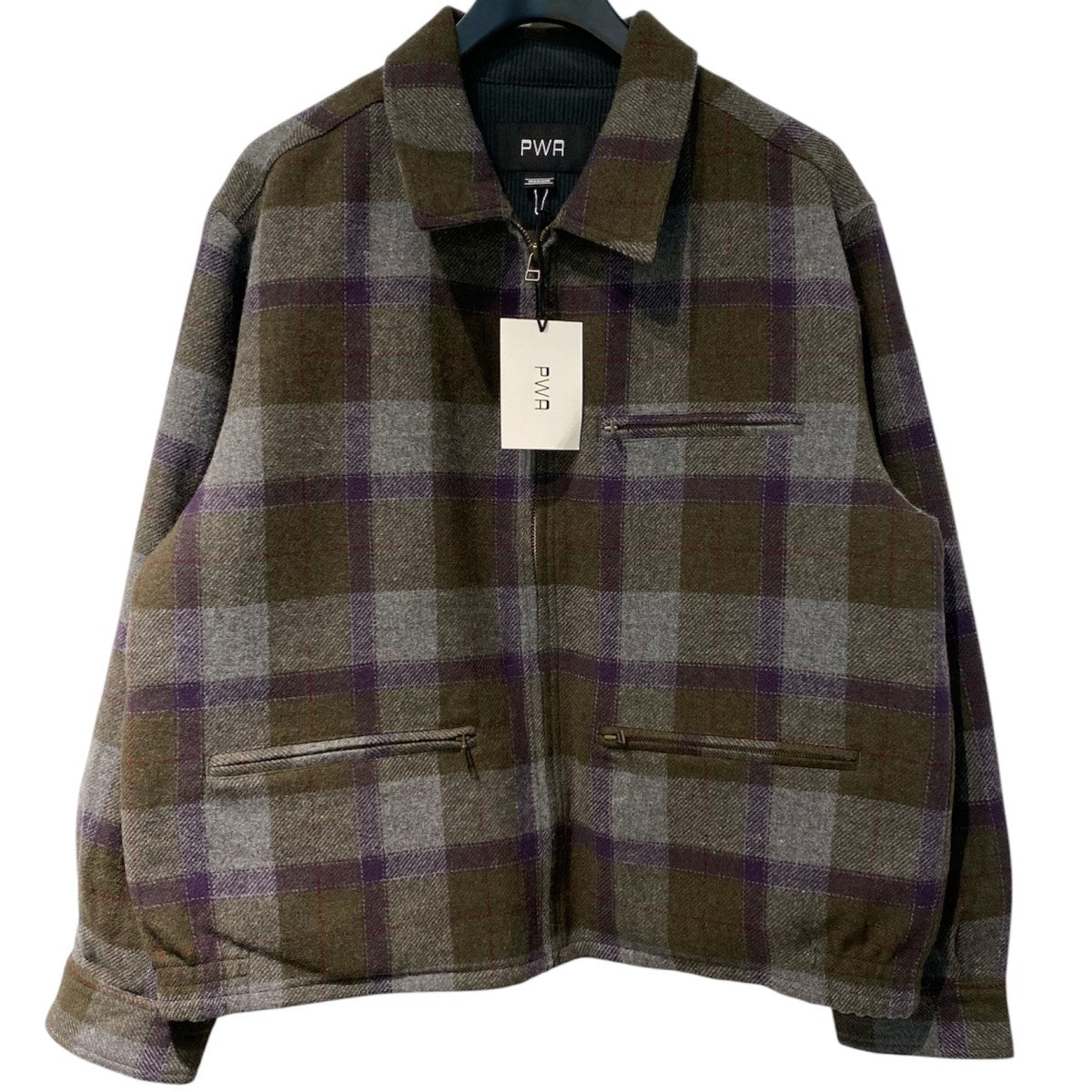 PWA(Progressive Workers Association) 25AWRefine-Wool Chk JacketウールチェックZIPシャツジャケット 古着・中古-1枚目のアイテム画像
