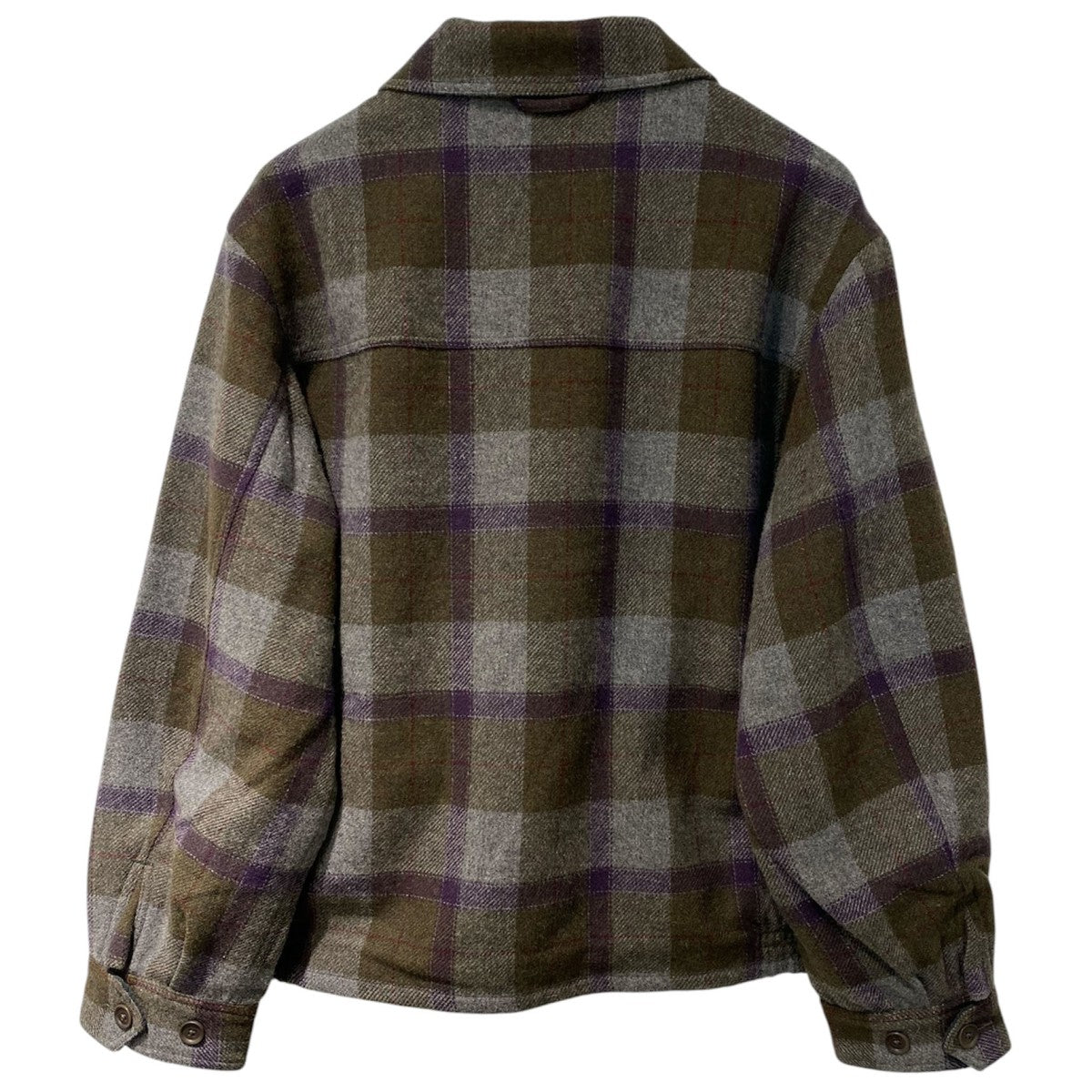 PWA(Progressive Workers Association) 25AWRefine-Wool Chk JacketウールチェックZIPシャツジャケット 古着・中古-3枚目のアイテム画像