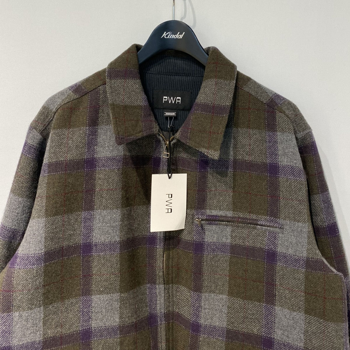 PWA(Progressive Workers Association) 25AWRefine-Wool Chk JacketウールチェックZIPシャツジャケット 古着・中古-4枚目のアイテム画像