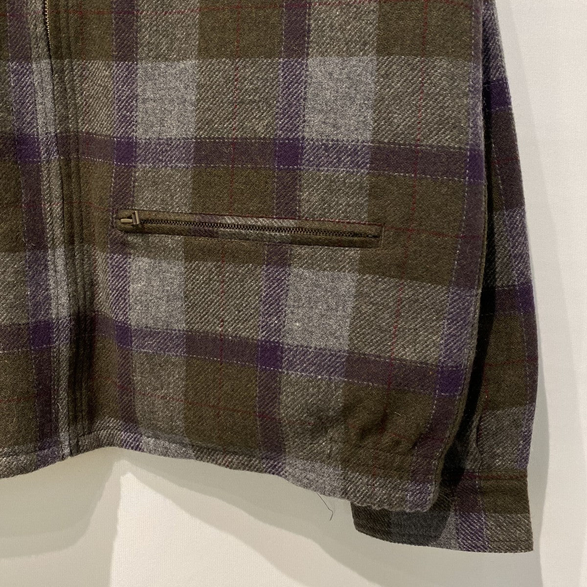 PWA(Progressive Workers Association) 25AWRefine-Wool Chk JacketウールチェックZIPシャツジャケット 古着・中古-5枚目のアイテム画像