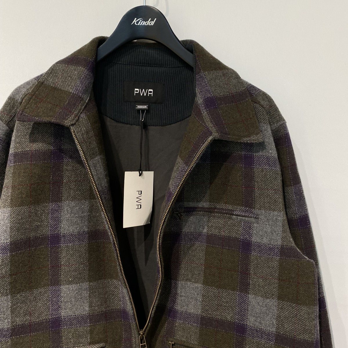 PWA(Progressive Workers Association) 25AWRefine-Wool Chk JacketウールチェックZIPシャツジャケット 古着・中古-6枚目のアイテム画像