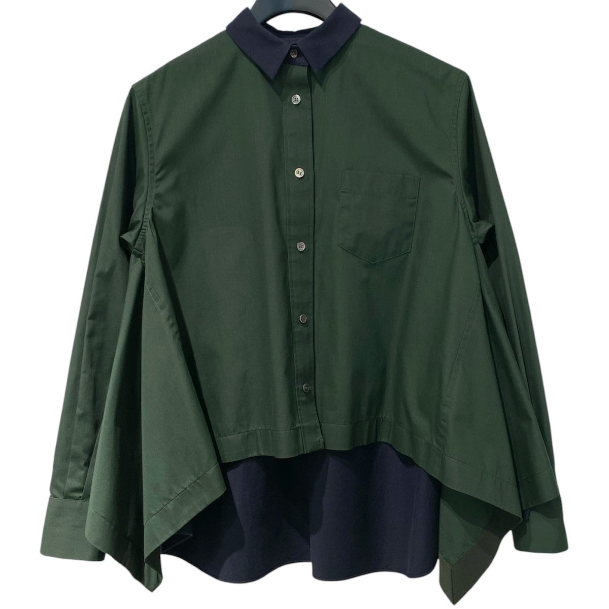 sacai 20SSSuiting Layered Shirt切替ドッキングレイヤードシャツ 古着・中古-1枚目のアイテム画像