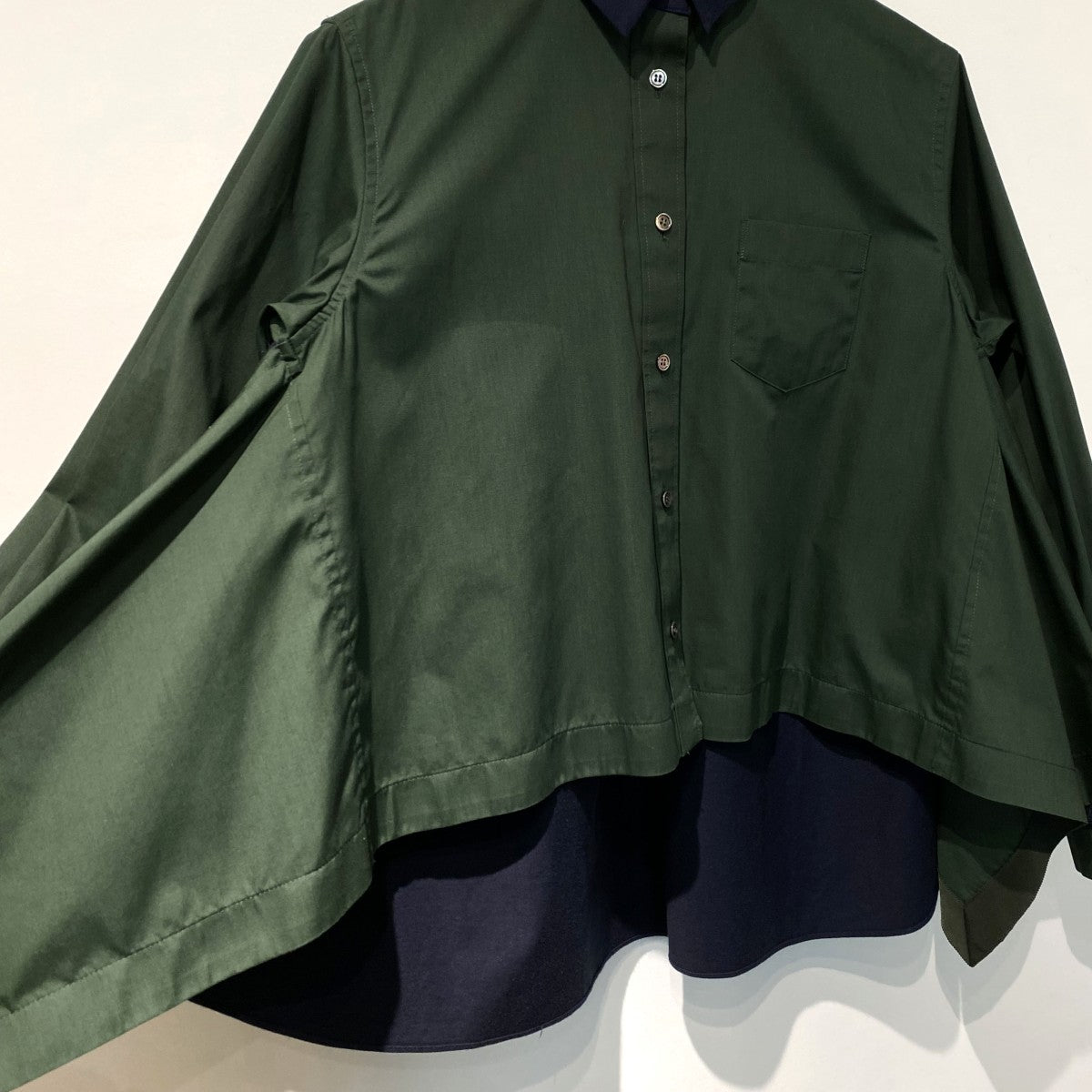 sacai 20SSSuiting Layered Shirt切替ドッキングレイヤードシャツ 古着・中古-5枚目のアイテム画像